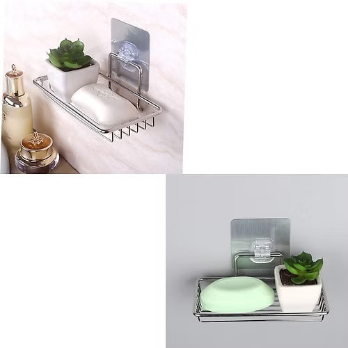 2 Pcs Stainless Steel Soap Holder Self Adhesive