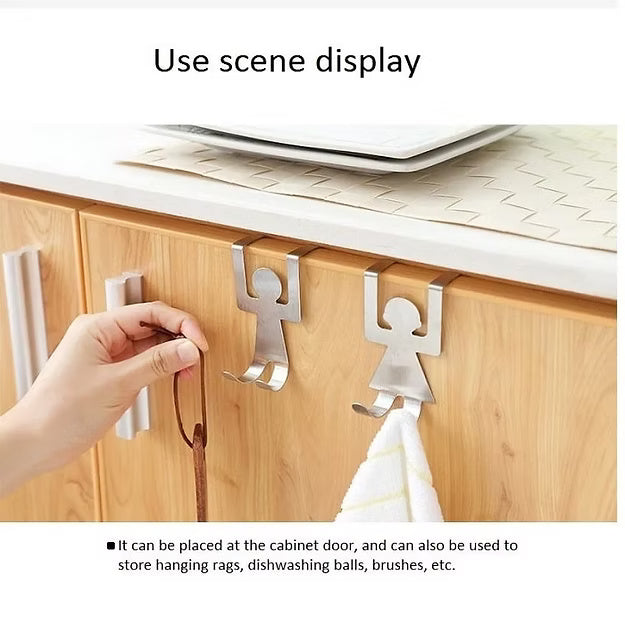 2 Pcs Humanoid Cabinet Hook