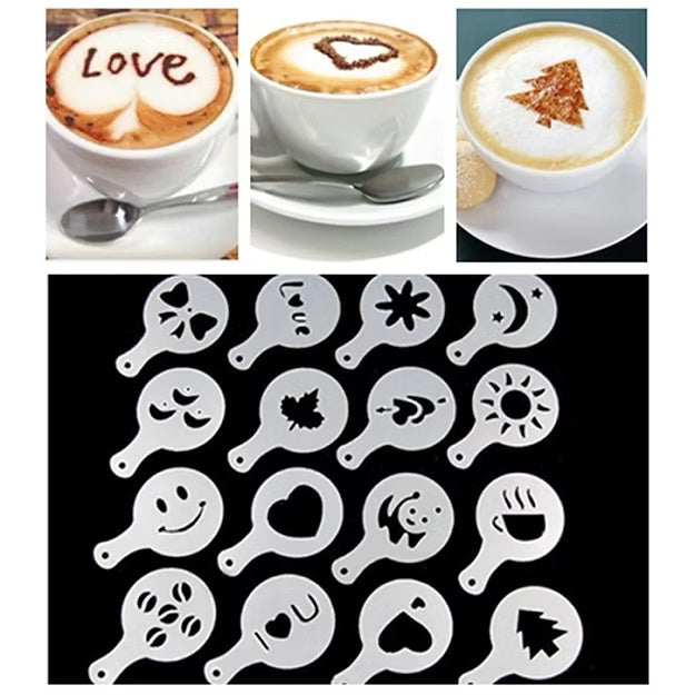 16 Pcs Coffee Stencil