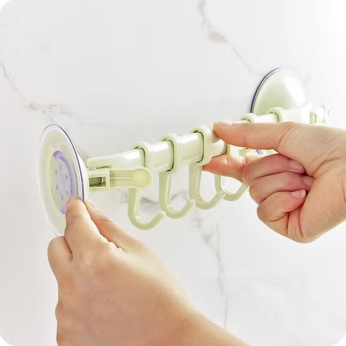 Double Suction Adjustable Hook Rack (Random Color)