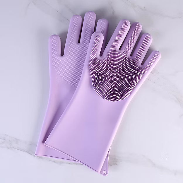 Silicone Scrubbing Hand Gloves for Dish Washing