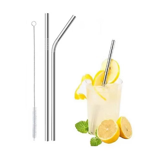 3Pcs Stainless Steel Straws