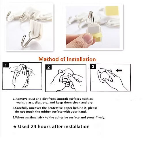 6 Pcs Adhesive Utility Holder Glue Hook
