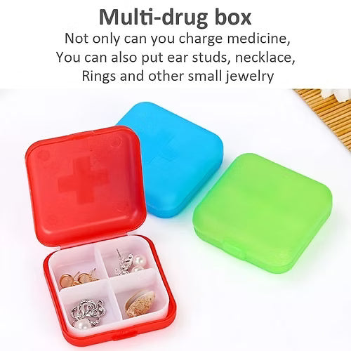2 Pcs 4 compartment Pill Box