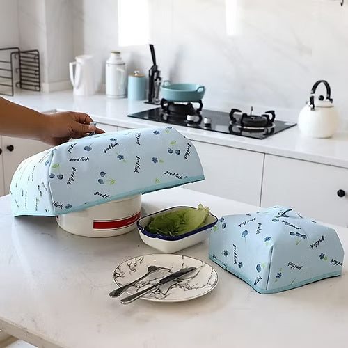 2 Pcs Insulated Food Cover 1 Big 1 Small (Random Print)