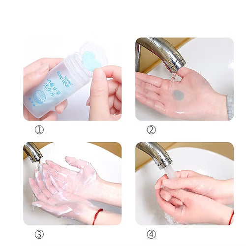 50 Pcs Paper Soap with Container (Random Shapes)