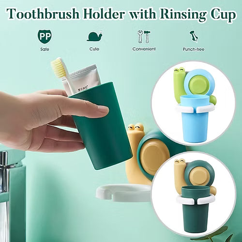 Adhesive Toothbrush Snail Holder