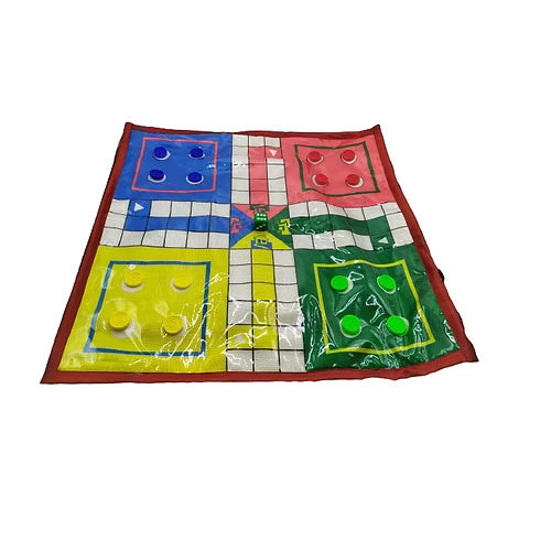 Snakes, Ladders & Ludo Mat With Dice