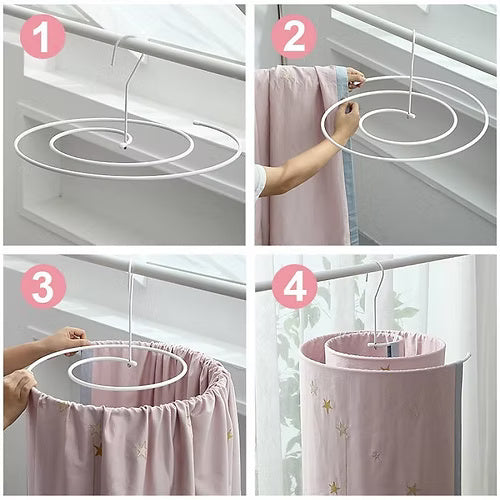 Spiral Shaped Clothes Iron Quilt Sheets Hanger (Pack of 2)
