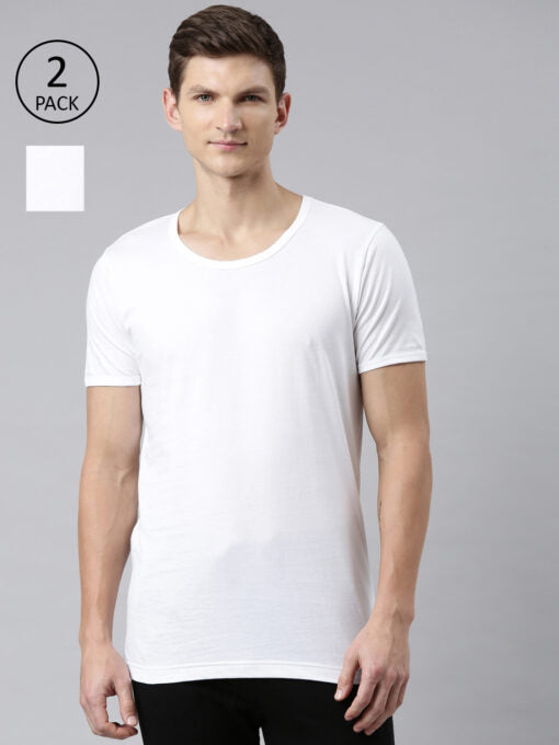 Suburbans ROUND NECK SLEEVED COTTON VEST (PACK OF 2)