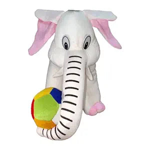 Toy Castle "Soft Toys Huggable Plush Baby Elephant with Multicolor Ball for Kids, Girls and Boys (Ivory, Small)