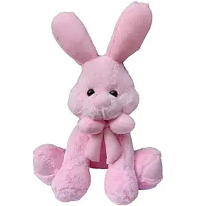 Toy Castle Huggable Rabbit Plush Soft Toy Cartoon Animal Big Ears Bunny Stuffed Doll for Kids, Boys and Girls | Made in India (Pink, Medium)