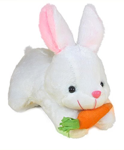 Toy Castle White Rabbit Soft Toys with Carrot Furry Teddy Stuffed Animal - Educational Toys, Gift, Car Decoration | Made in India (26 cm, White)