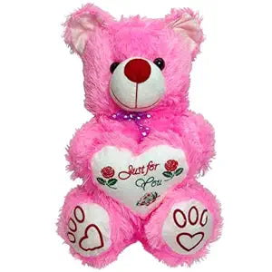 Toy Castle Huggable Happy Raksha Bandhan Teddy Bear with Heart & Bow Tie for Kids, Boys and Girls | Made in India (Pink, Medium)