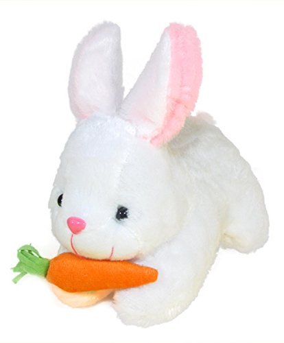 Toy Castle White Rabbit Soft Toys with Carrot Furry Teddy Stuffed Animal - Educational Toys, Gift, Car Decoration | Made in India (26 cm, White)