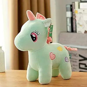 Toy Castle Unicorn Teddy Bear Plush Animal Soft Toy | Made in India (Yellow) (Sea Green)