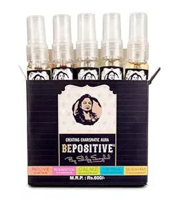 BEPOSITIVE Perfume Combo for Men and Women - Long Lasting EDP Fragrance with Vastu Compliant Bottles, Pack of 5, Each 1 oz Crystal Clear Unisex Essential Scents