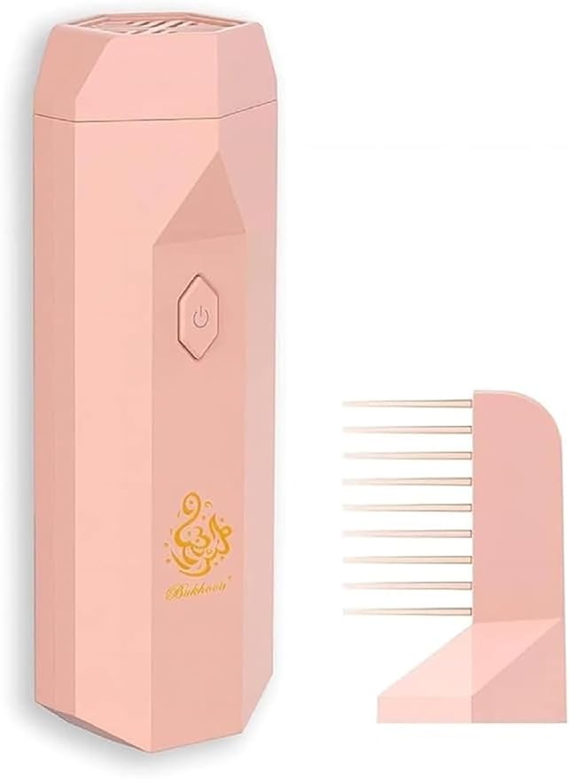 Luxansa Portable Rechargeable Smart Hair Comb Electronic Incense Burner USB Portable Incense Burner Electric Aromatherapy Machine,Handheld Hair Incense Burner Electric Muslim Aroma Diffuser (Pink)
