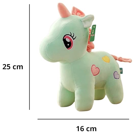 Toy Castle Unicorn Teddy Bear Plush Animal Soft Toy | Made in India (Yellow) (Sea Green)