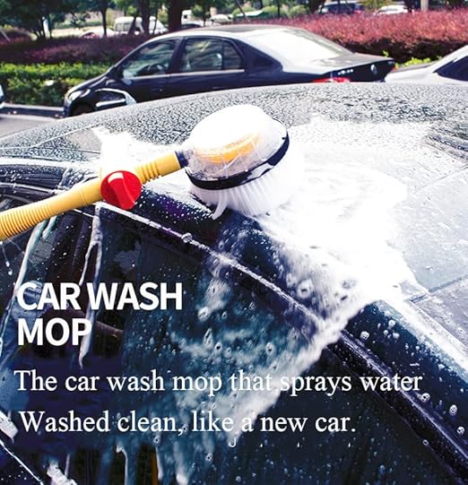 Oiolktu Rotating Car Wash Brush, Car Cleaning Kit, Microfiber Car Cleaning Brush, Detachable & Extendable Scrub Brush (XCTB1)