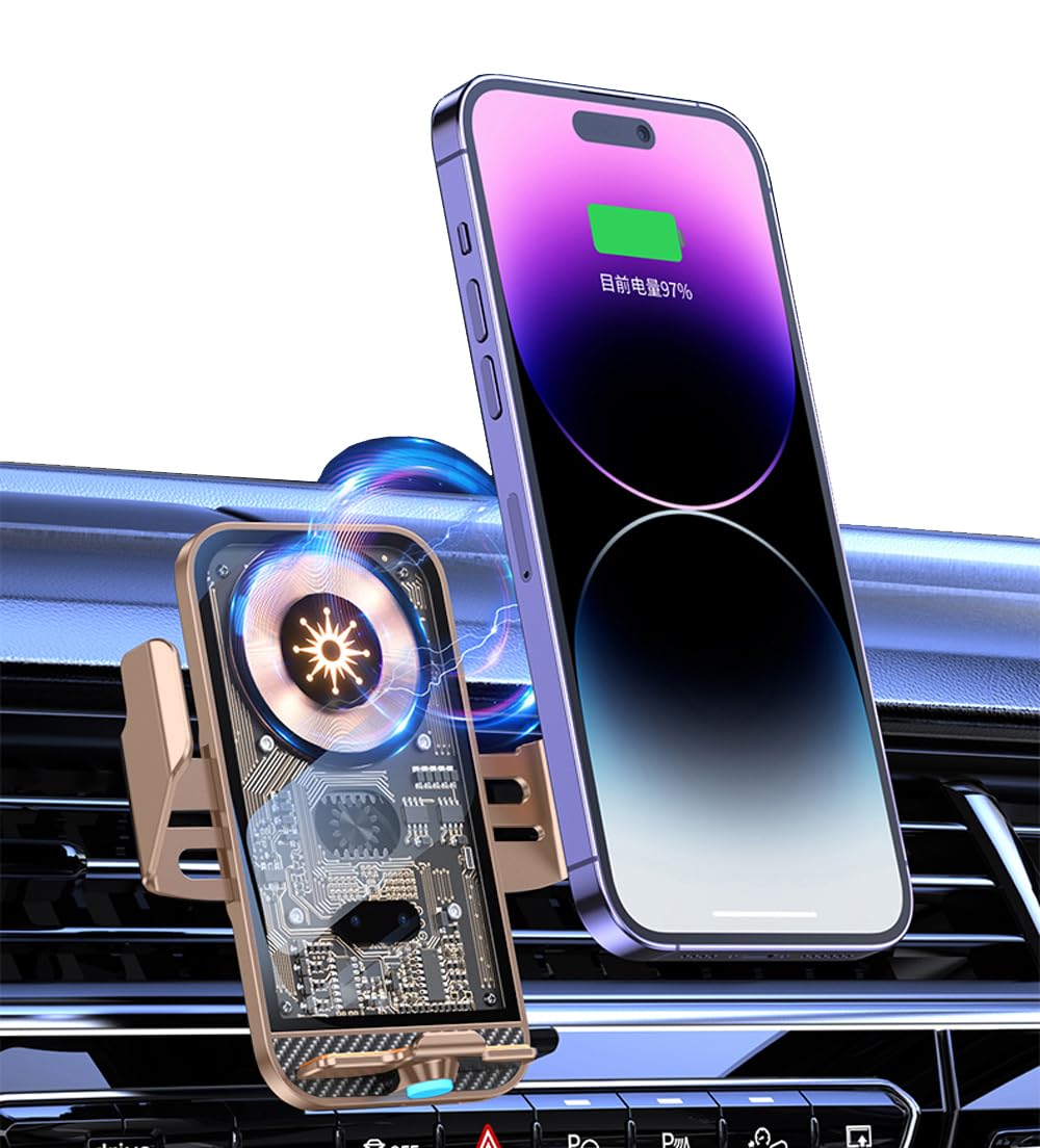 15W Transparent Smart Sensor Car Wireless Charger,Auto-Clamping