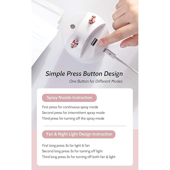 WalleafTM Desktop Humidifier | 280ml Usb Humidifier For Car With different Mist Modes And Light | Sleeping Air Humidifier For Home, Bedroom, Baby Room, Car, Office, Traveling