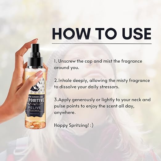 BEPOSITIVE Optima,Relive For Men & Women, Long Lasting Perfume, Infused with crystals, Enhance Auras and Promote Positivity, Embrace Harmony (100 ml) Pack of 2