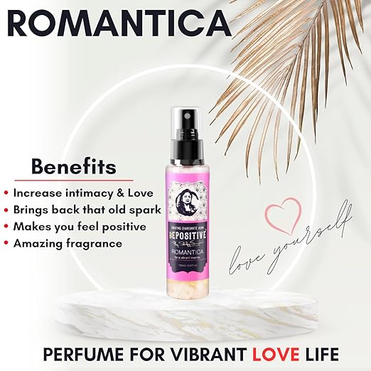 BEPOSITIVE Romantica,Optima For Men & Women, Long Lasting Perfume, Infused with crystals, Enhance Auras and Promote Positivity, Embrace Harmony (100 ml) Pack of 2