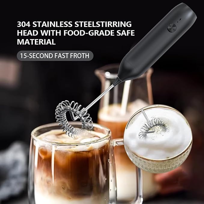 AREYCVK 2023 New drink whisker electric,Coffee foamer handheld Small frother handheld,Type-C Rechargeable Electric Milk for Cappuccino Bulletproof, Coffee Frappe,Hot Chocolate,Latte