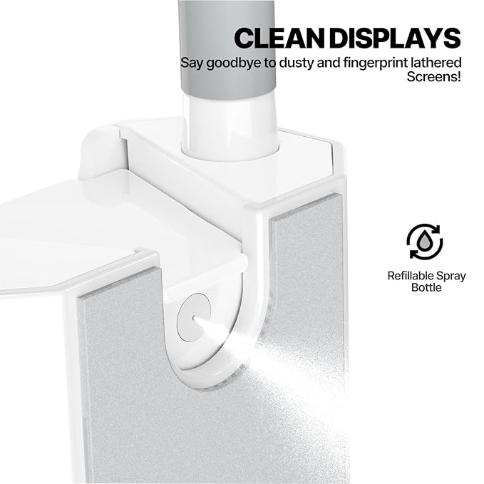 Amazon Basics Portable 8-in-1 Cleaning Kit for Laptop, Mobile, iPhone, Airpods, Earbuds, Keyboard | Metal Tip Cleaning Pen | Keycap Puller | Cleaning Cloth (White)