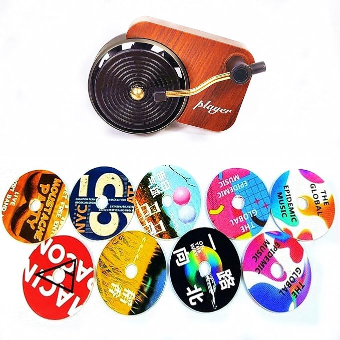 Record Player Car Air Freshener Spin Phonograph Air Vent Outlet Aromatherapy Diffuser Perfume Clip Retro Car Accesories Interior (Style B)
