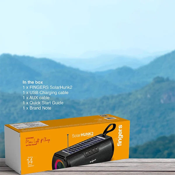 FINGERS SolarHunk2 8 W Bluetooth Party Speaker