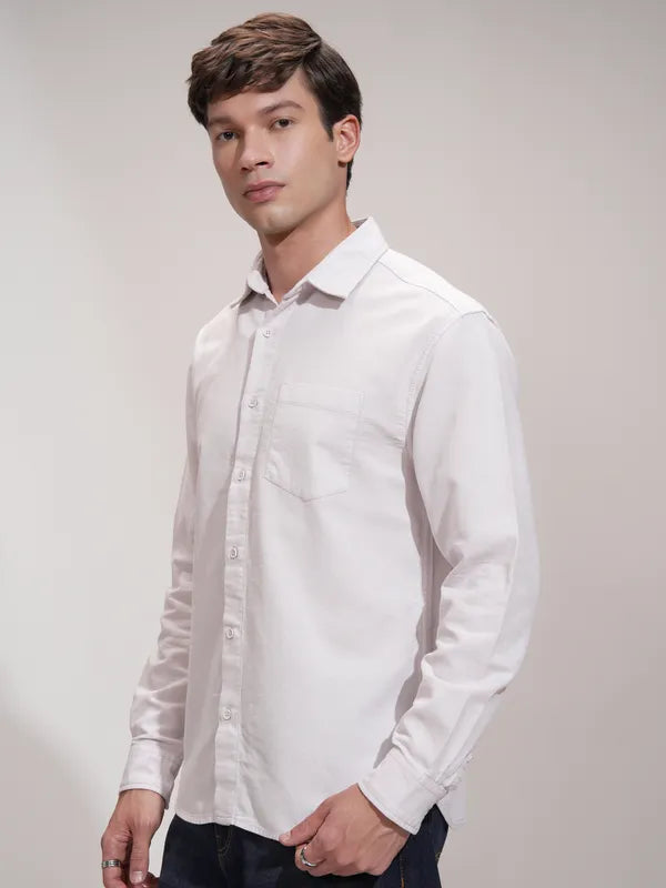 Suburbans Men Pink Self Design Relaxed Fit Casual Shirt