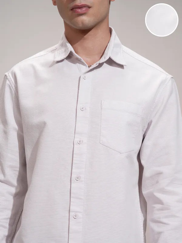 Suburbans Men Pink Self Design Relaxed Fit Casual Shirt