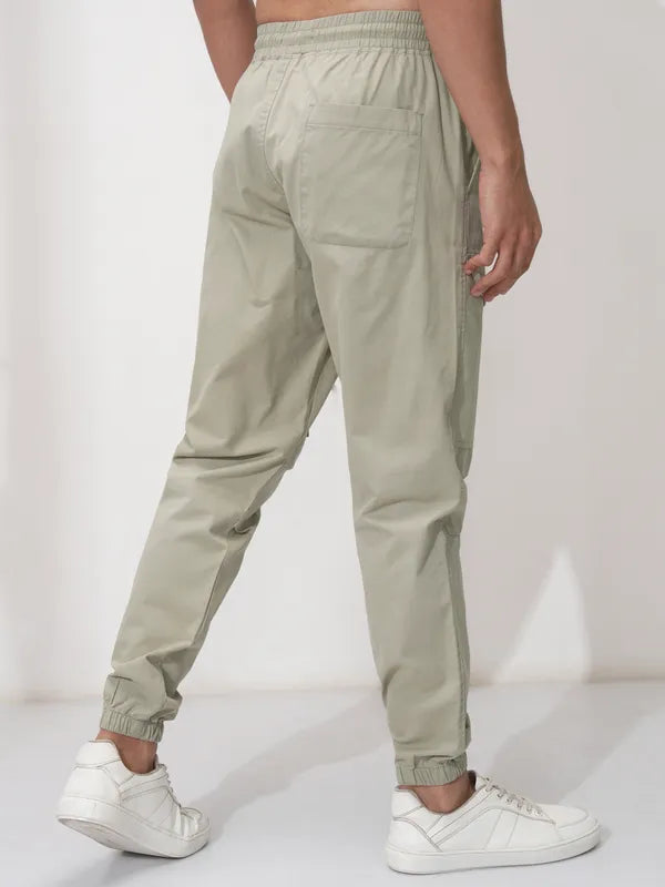 Suburbans Men Grey Solid Straight Fit Joggers