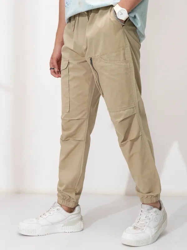 Suburbans  Men Brown Solid Straight Fit Joggers