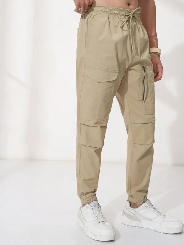 Suburbans  Men Brown Solid Straight Fit Joggers