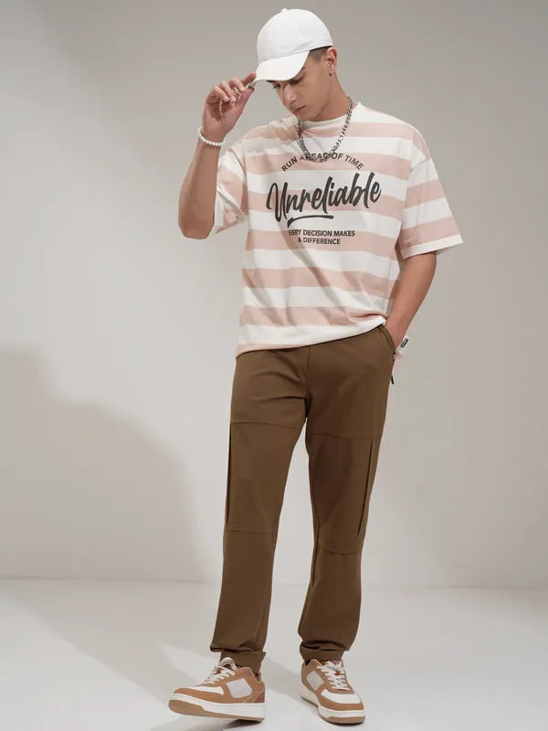 Suburbans  Men Brown Relaxed Fit Solid Cargos