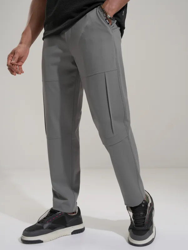 Suburbans  Men Grey Relaxed Fit Solid Casual Trouser