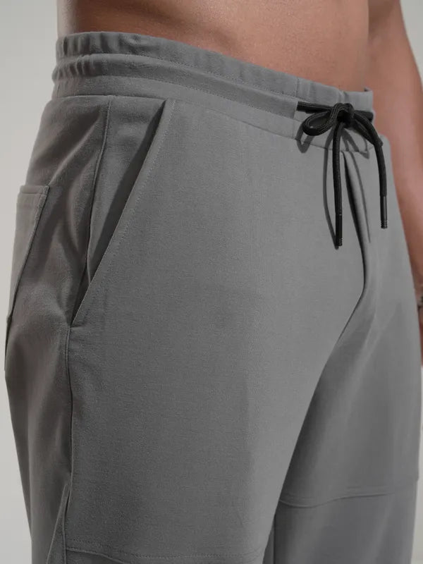 Suburbans  Men Grey Relaxed Fit Solid Casual Trouser