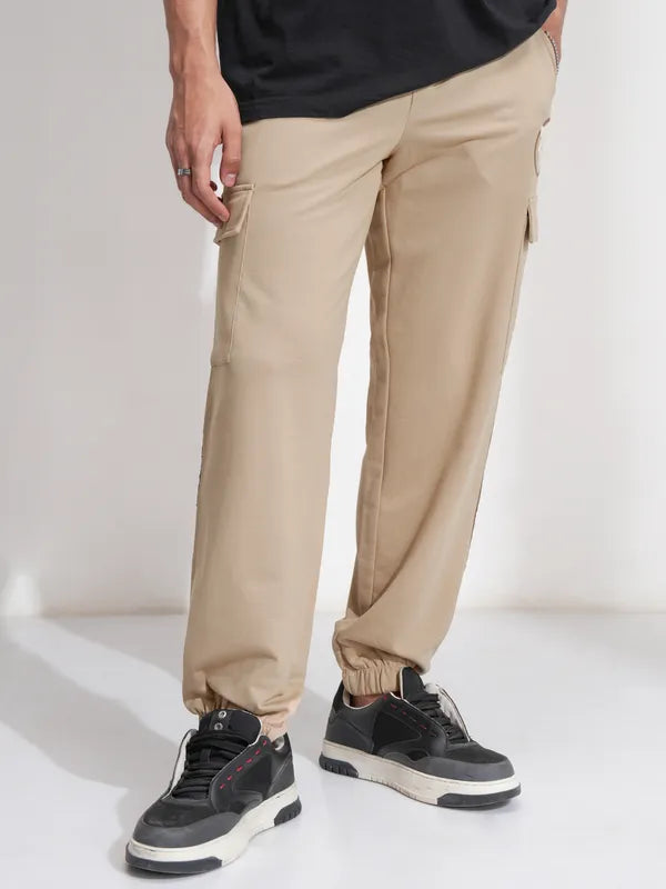 Suburbans  Men Nude Black Panther Relaxed Fit Solid Cargos