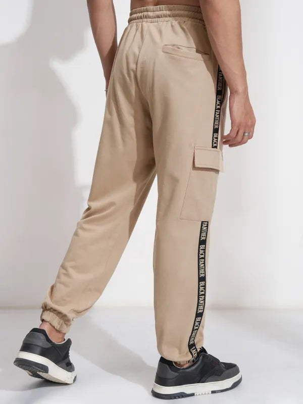 Suburbans  Men Nude Black Panther Relaxed Fit Solid Cargos