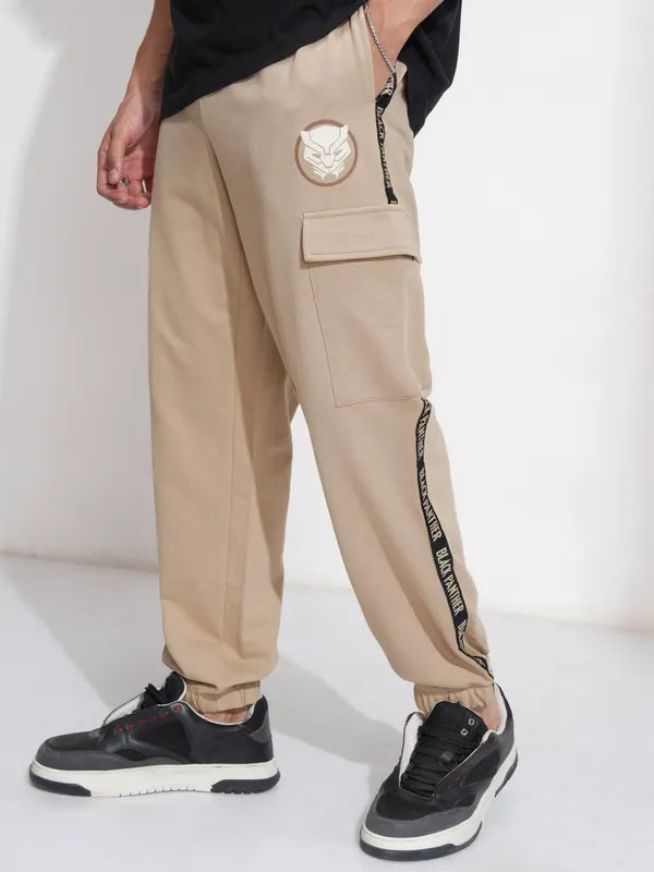 Suburbans  Men Nude Black Panther Relaxed Fit Solid Cargos