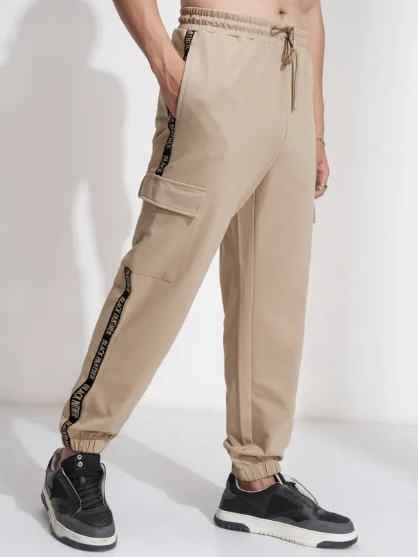 Suburbans  Men Nude Black Panther Relaxed Fit Solid Cargos