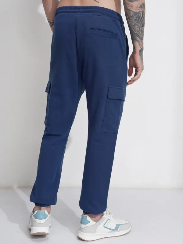 Suburbans Men Navy Blue Spider-Man Relaxed Fit Solid Cargos