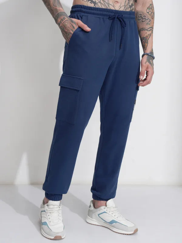 Suburbans Men Navy Blue Spider-Man Relaxed Fit Solid Cargos