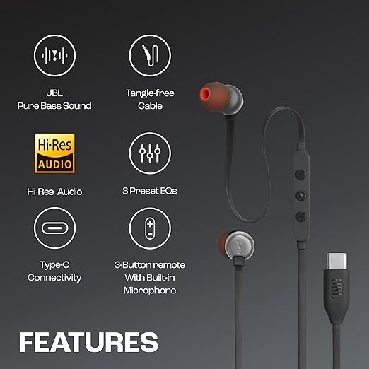 JBL Tune 310C Usb-C In-Ear Earphones