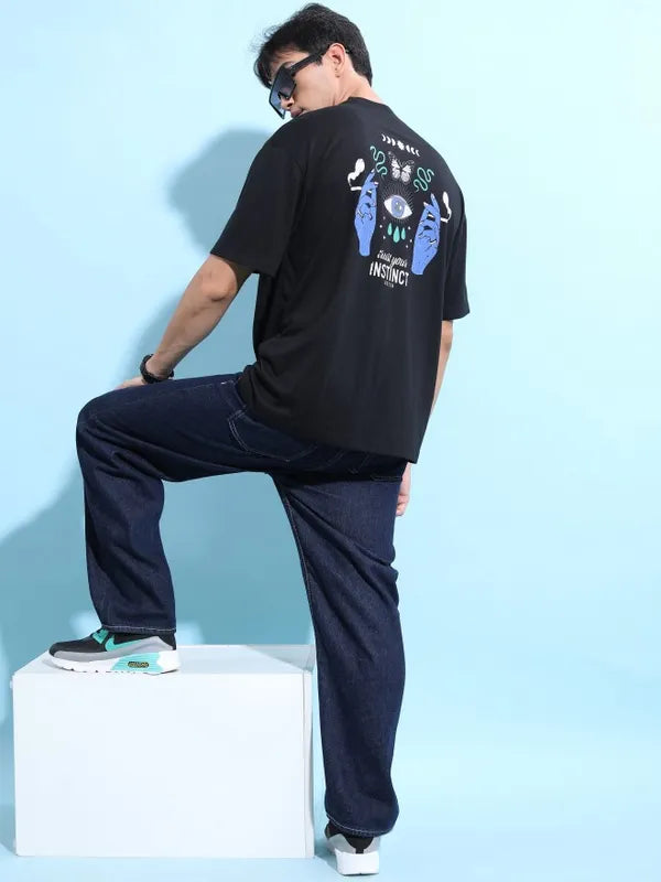 Suburbans Men Black Printed Round Neck T-Shirts