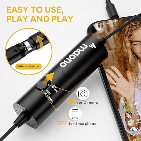 MAONO AU-100 Auxiliary Omnidirectional Lavalier Clip On Collar Microphone