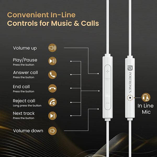 Portronics Conch Theta C in Ear Type C Wired Earphones